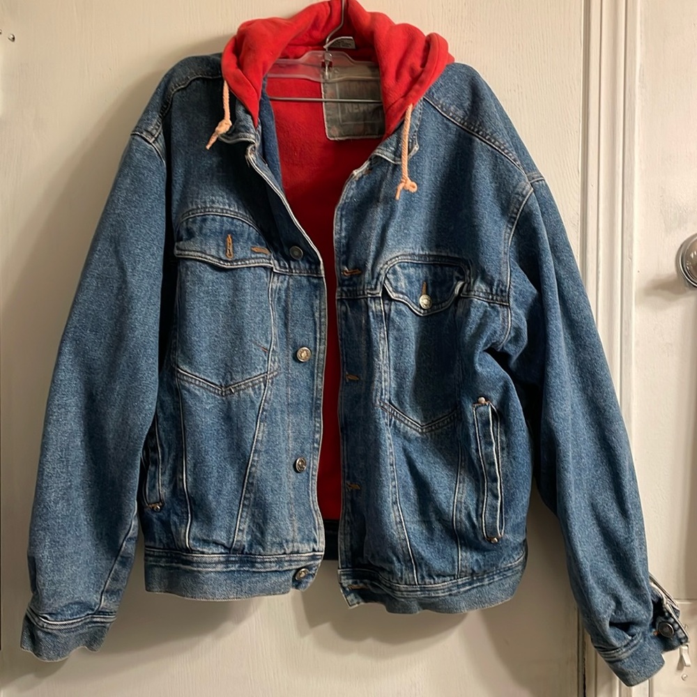 Retro Jean jacket with lining and hood